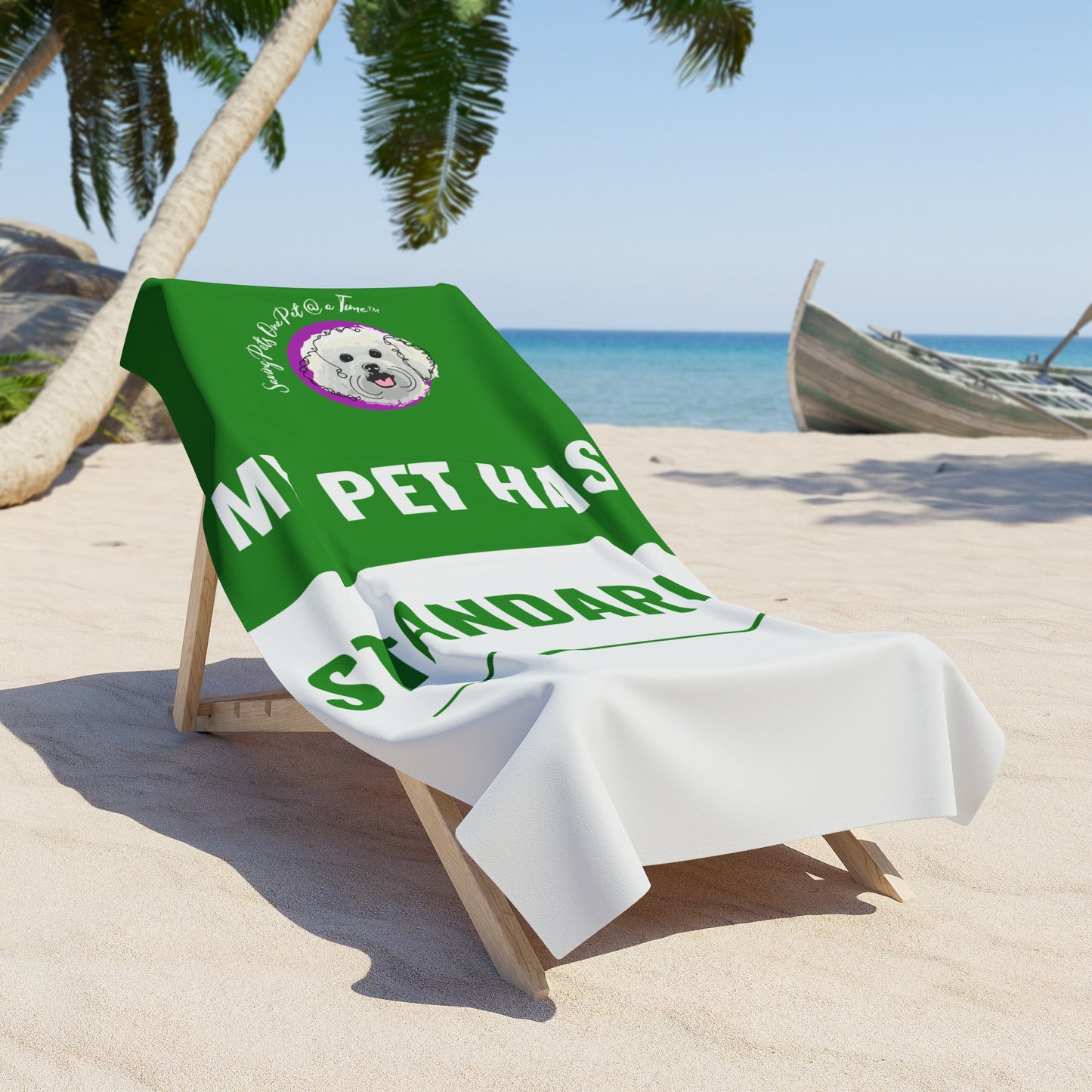 The Properly Lounged — My Pet Has Standards | Pet Parent Beach Towel