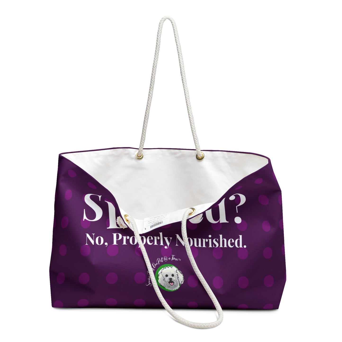 The Properly Packed — Spoiled? No, Properly Nourished. | Pet Parent Weekender Bag
