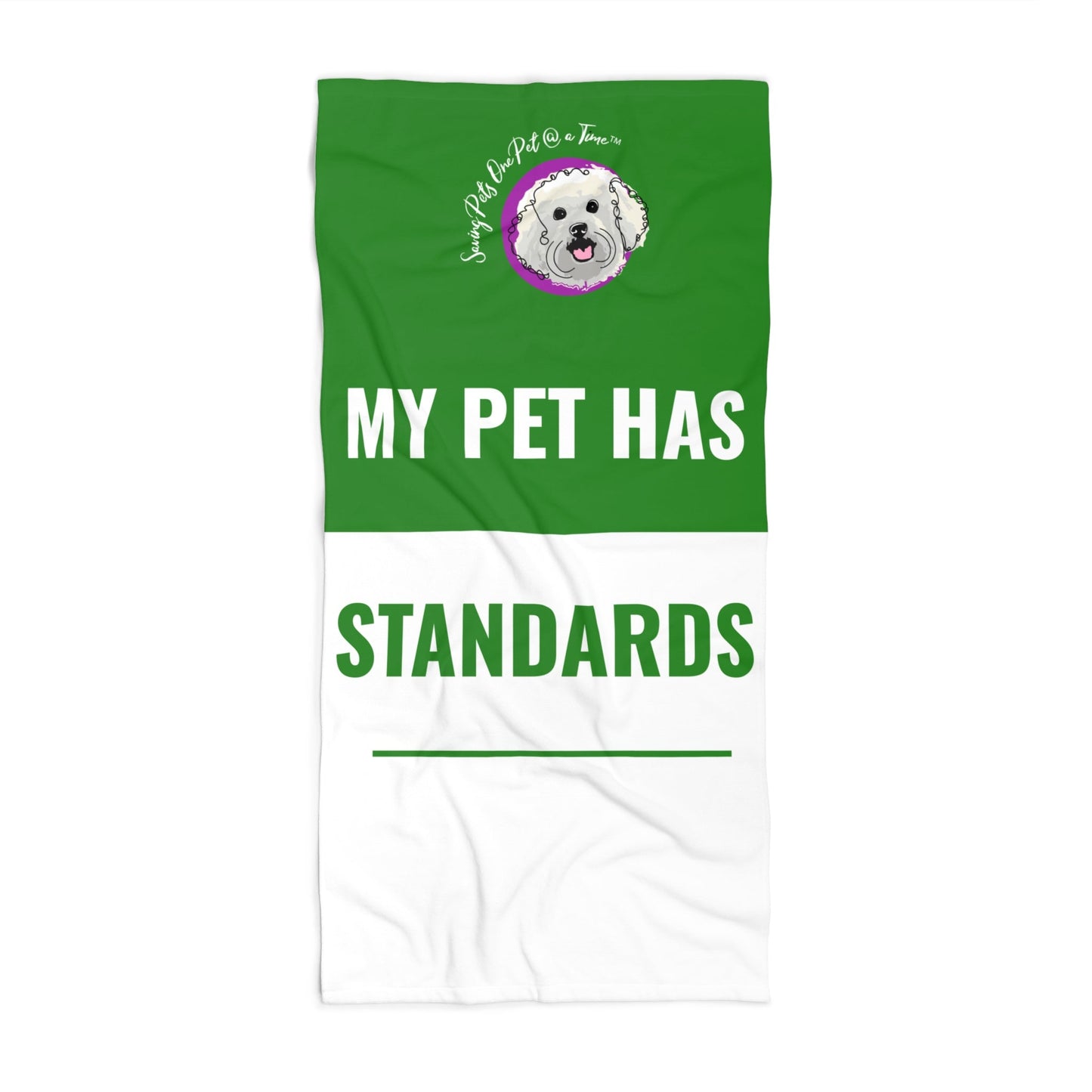 The Properly Lounged — My Pet Has Standards | Pet Parent Beach Towel