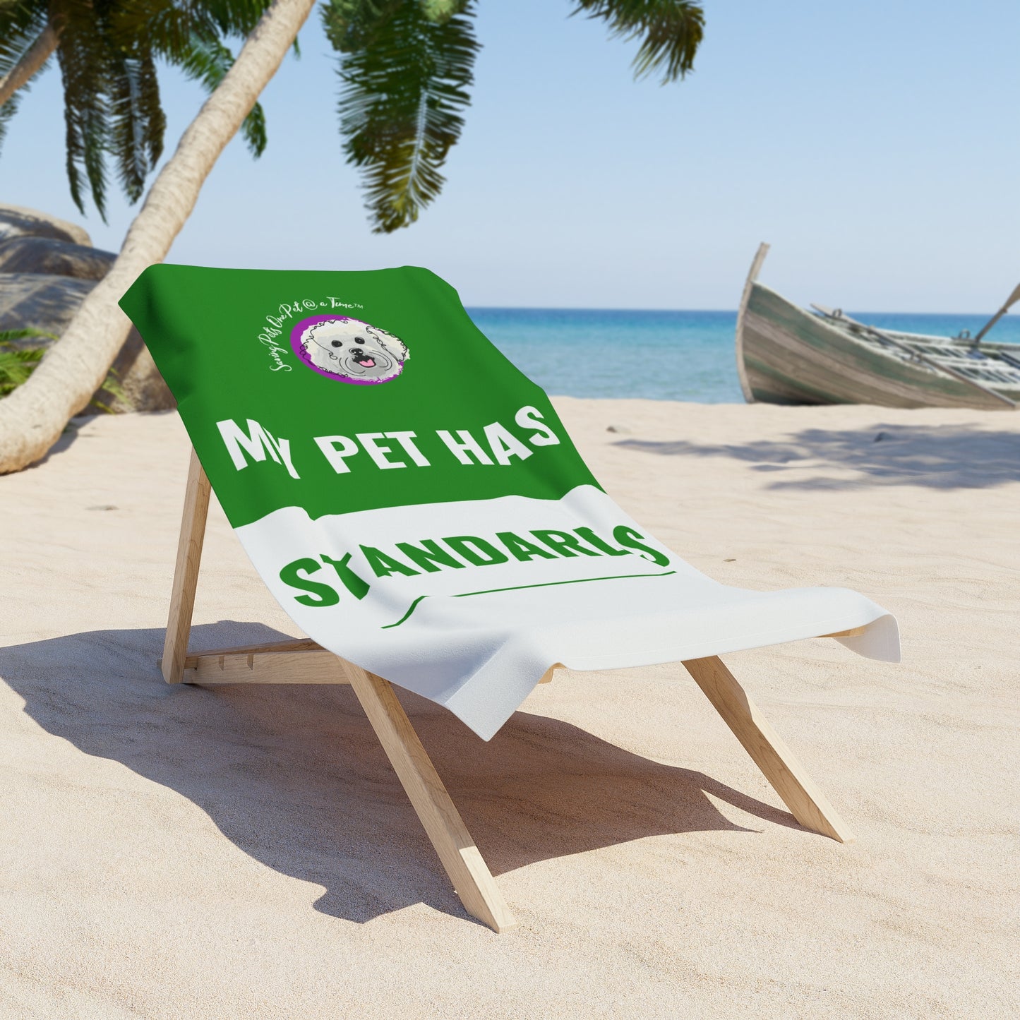 The Properly Lounged — My Pet Has Standards | Pet Parent Beach Towel