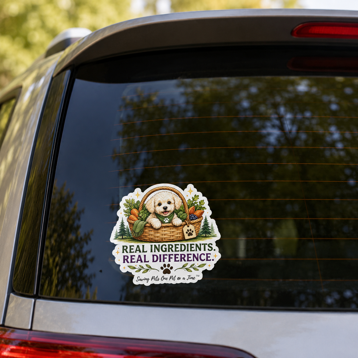 Real Ingredients. Real Difference. Sticker | Waterproof Die-Cut Vinyl | Pet Nutrition Decal