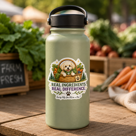 Real Ingredients. Real Difference. Sticker | Waterproof Die-Cut Vinyl | Pet Nutrition Decal
