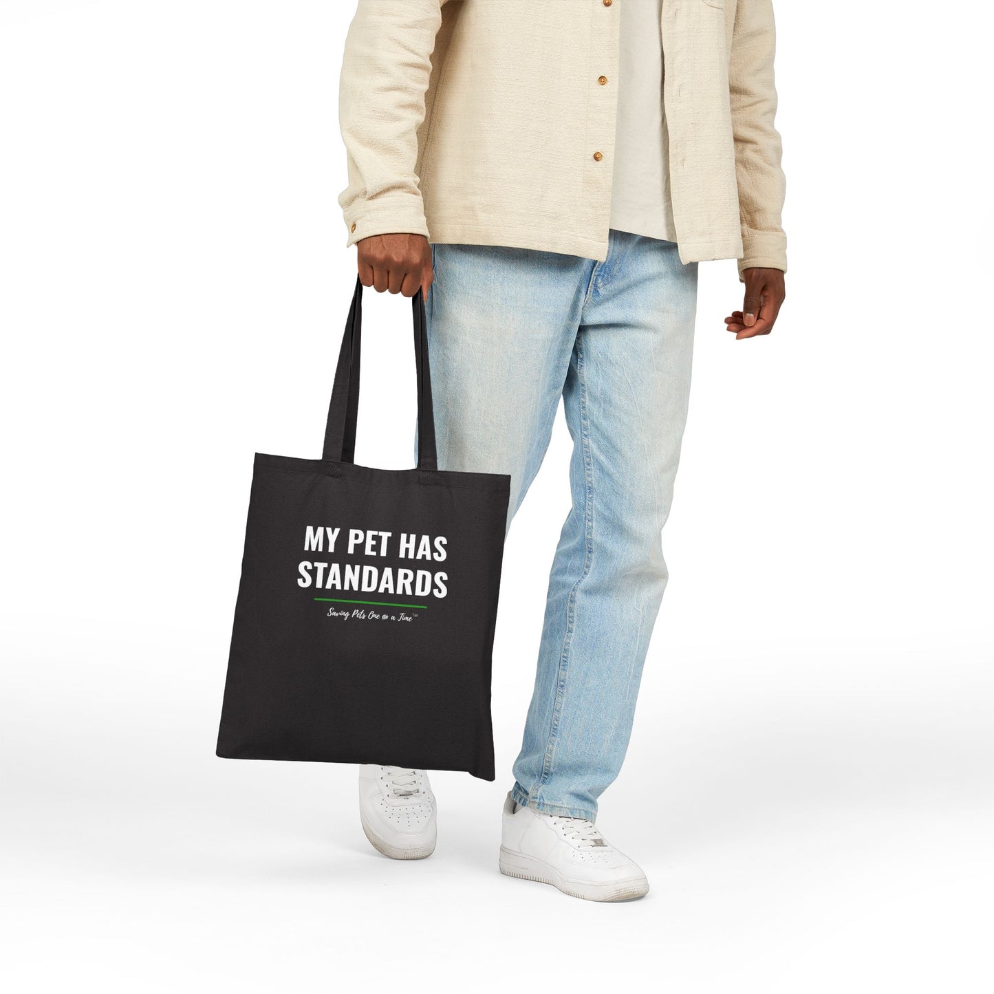 The Standards Tote — My Pet Has Standards | Pet Parent Canvas Tote Bag
