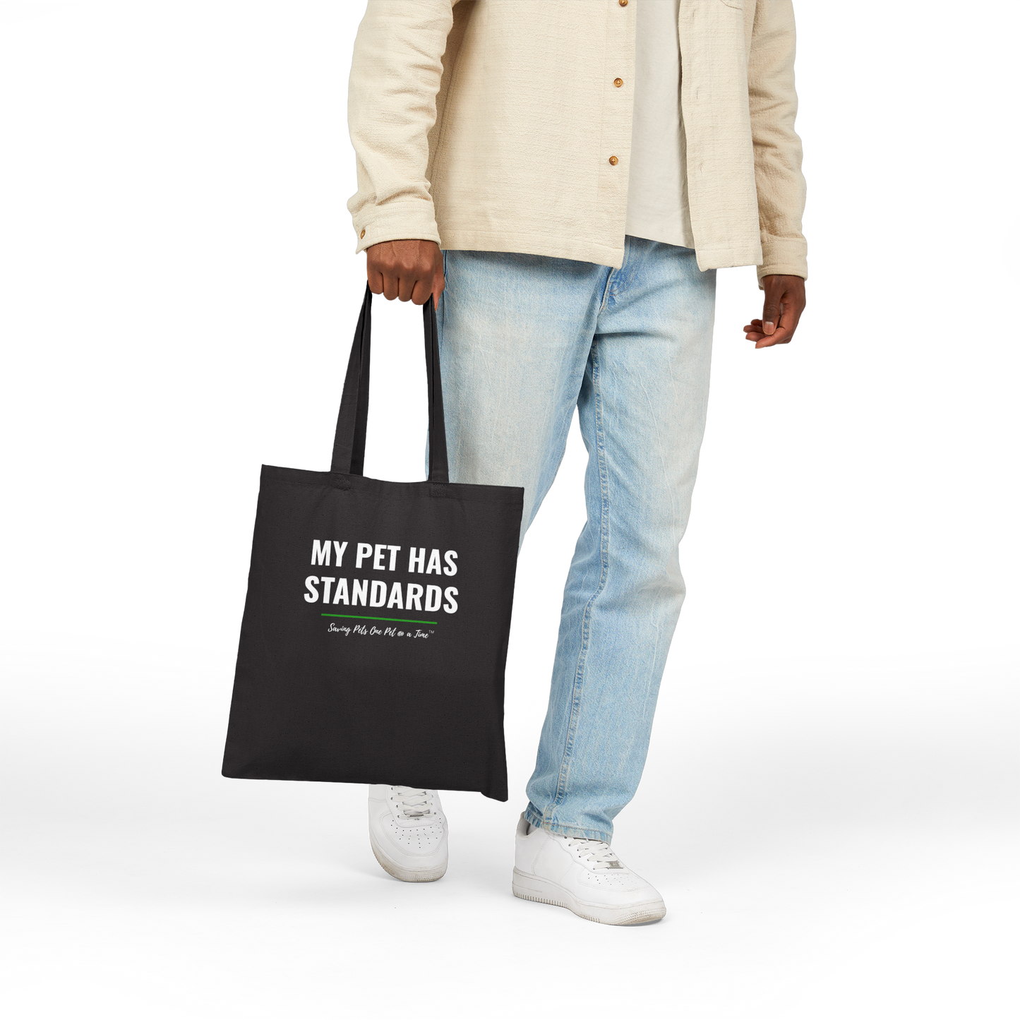 The Standards Tote — My Pet Has Standards | Pet Parent Canvas Tote Bag