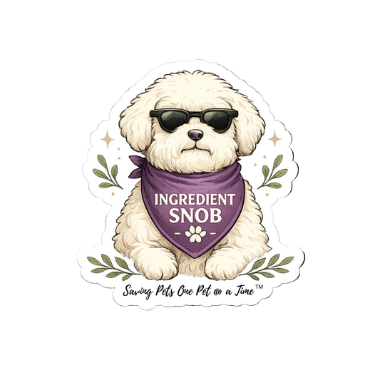 Ingredient Snob Sticker | Waterproof Die-Cut Vinyl | Funny Pet Nutrition Decal