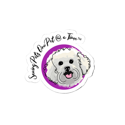 Saving Pets One Pet @ a Time Logo Sticker | Waterproof Die-Cut Vinyl Decal | Pet Wellness