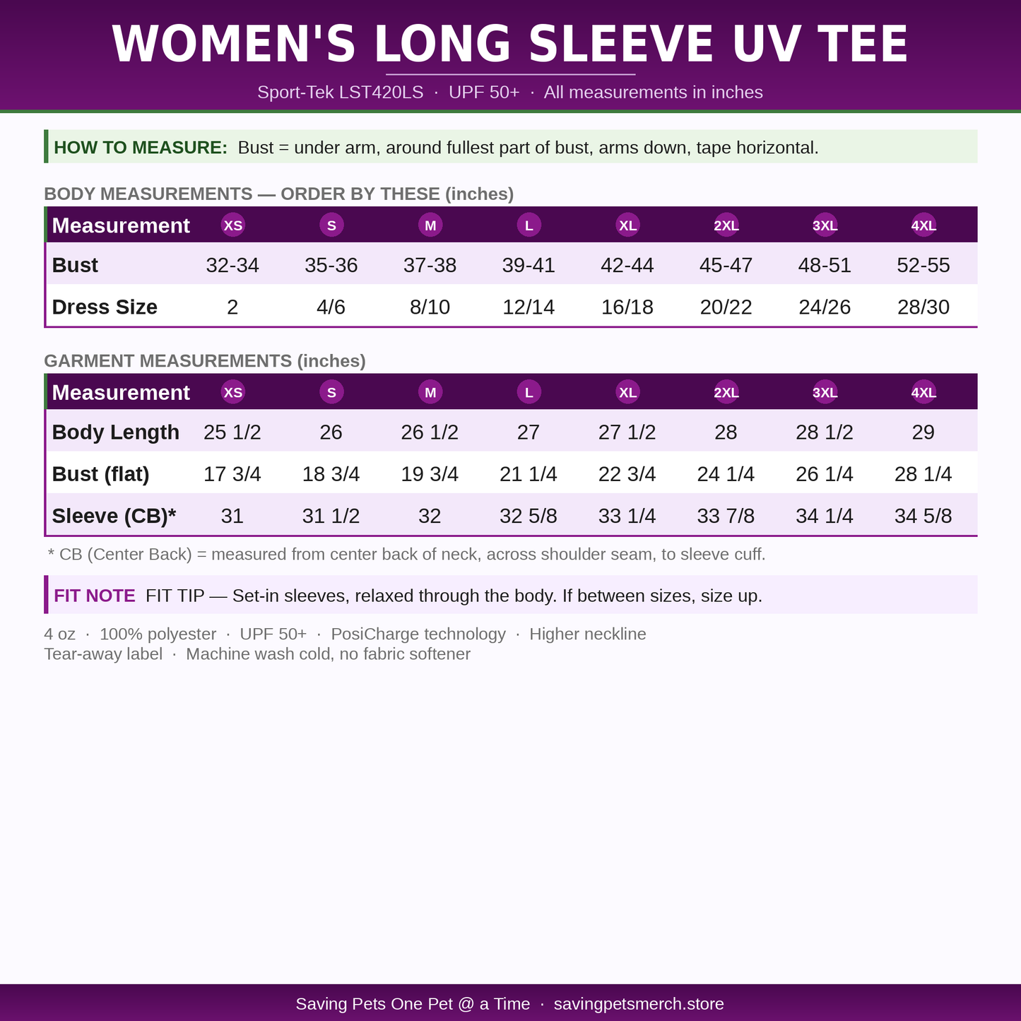 The Nourished Long Sleeve | Women's UPF 50+ Pet Parent Long Sleeve Tee
